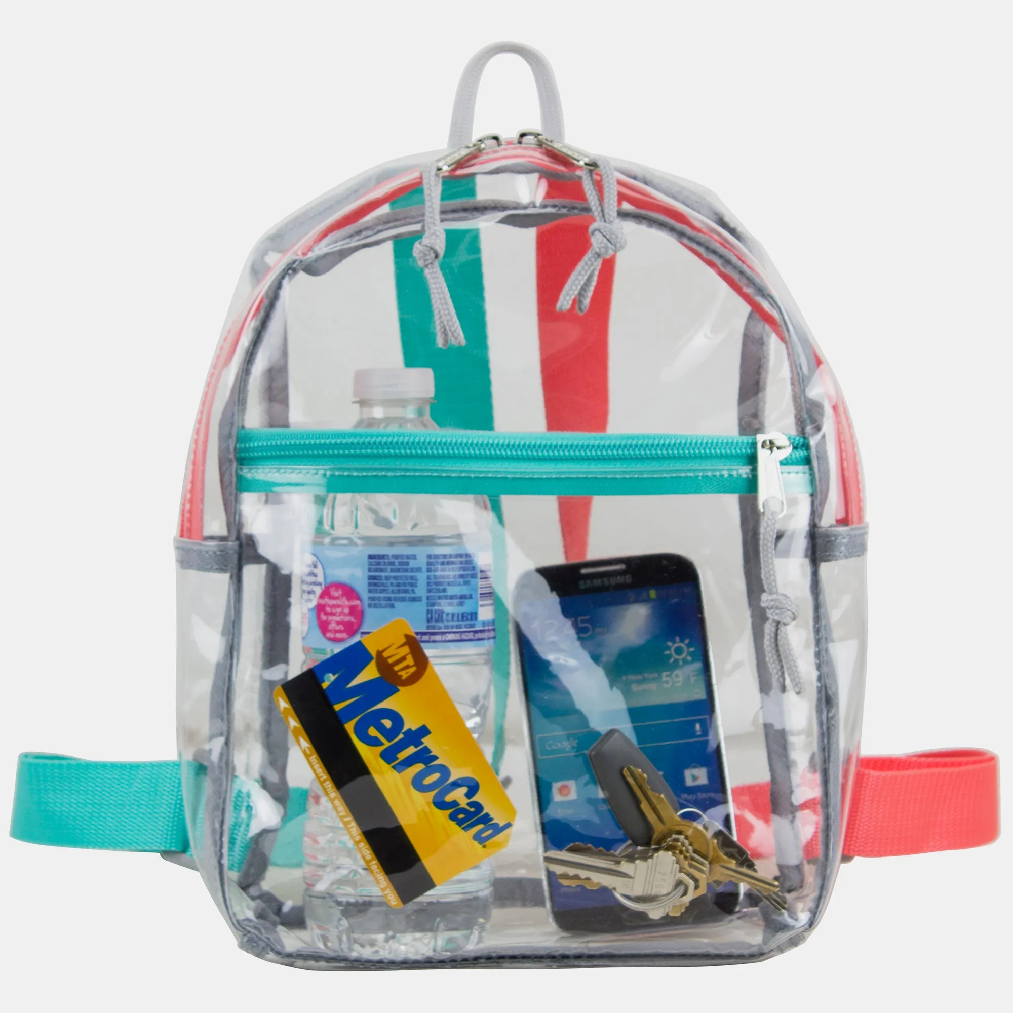 100% Transparent Clear Mini Backpack with Adjustable Straps