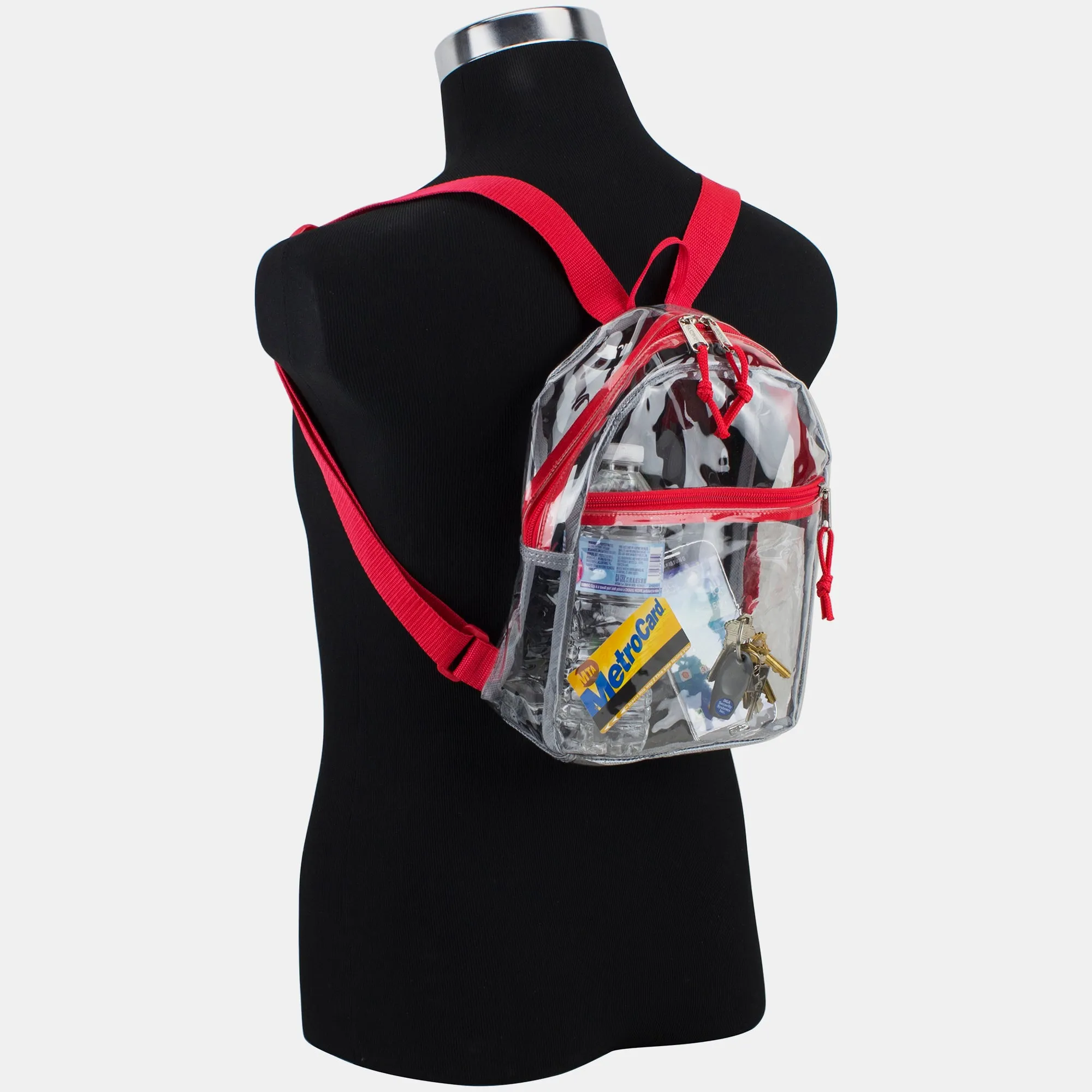 100% Transparent Clear Mini Backpack with Adjustable Straps