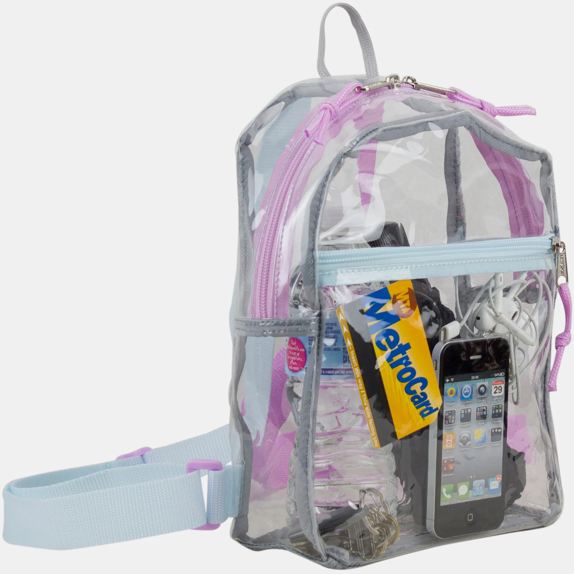 100% Transparent Clear Mini Backpack with Adjustable Straps