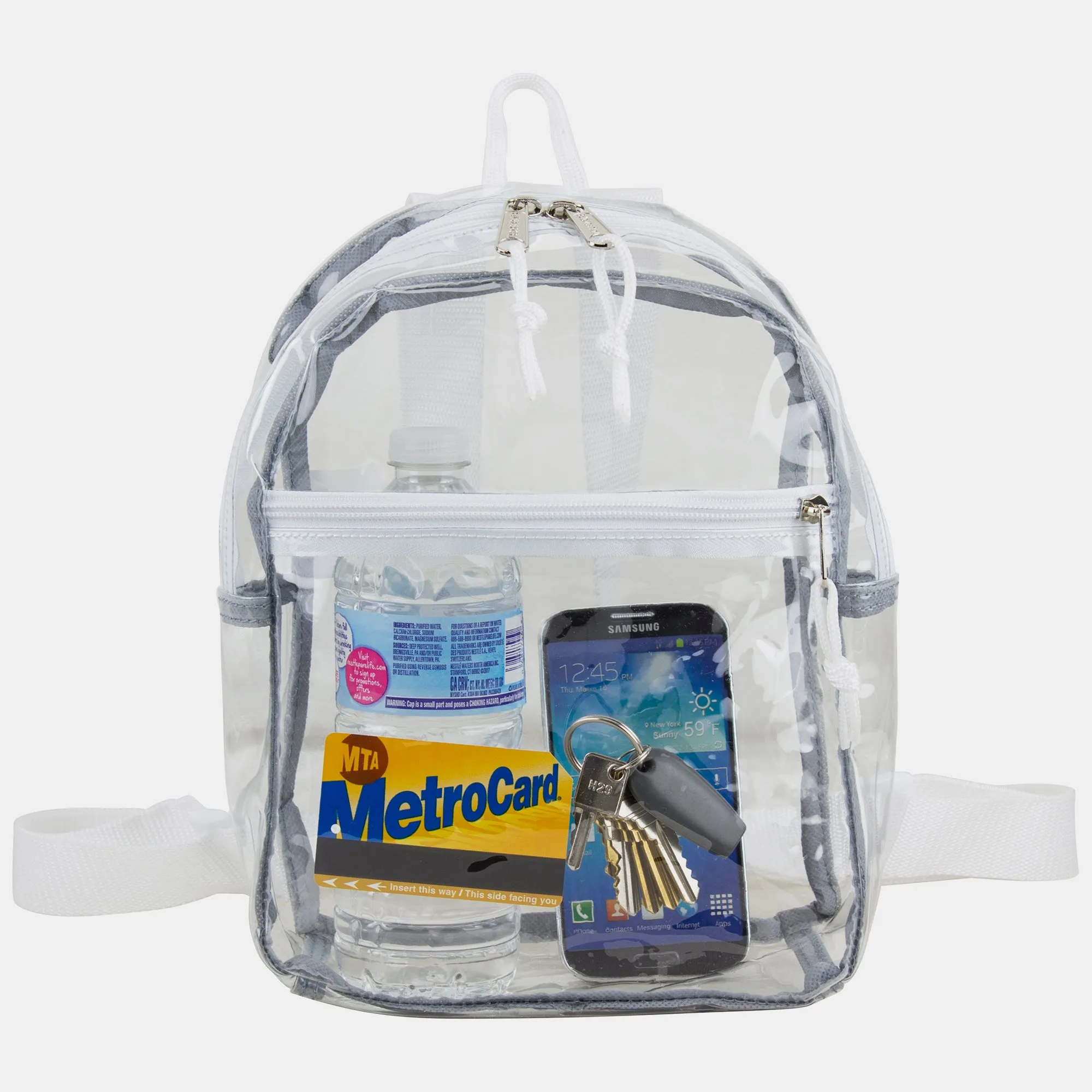 100% Transparent Clear Mini Backpack with Adjustable Straps