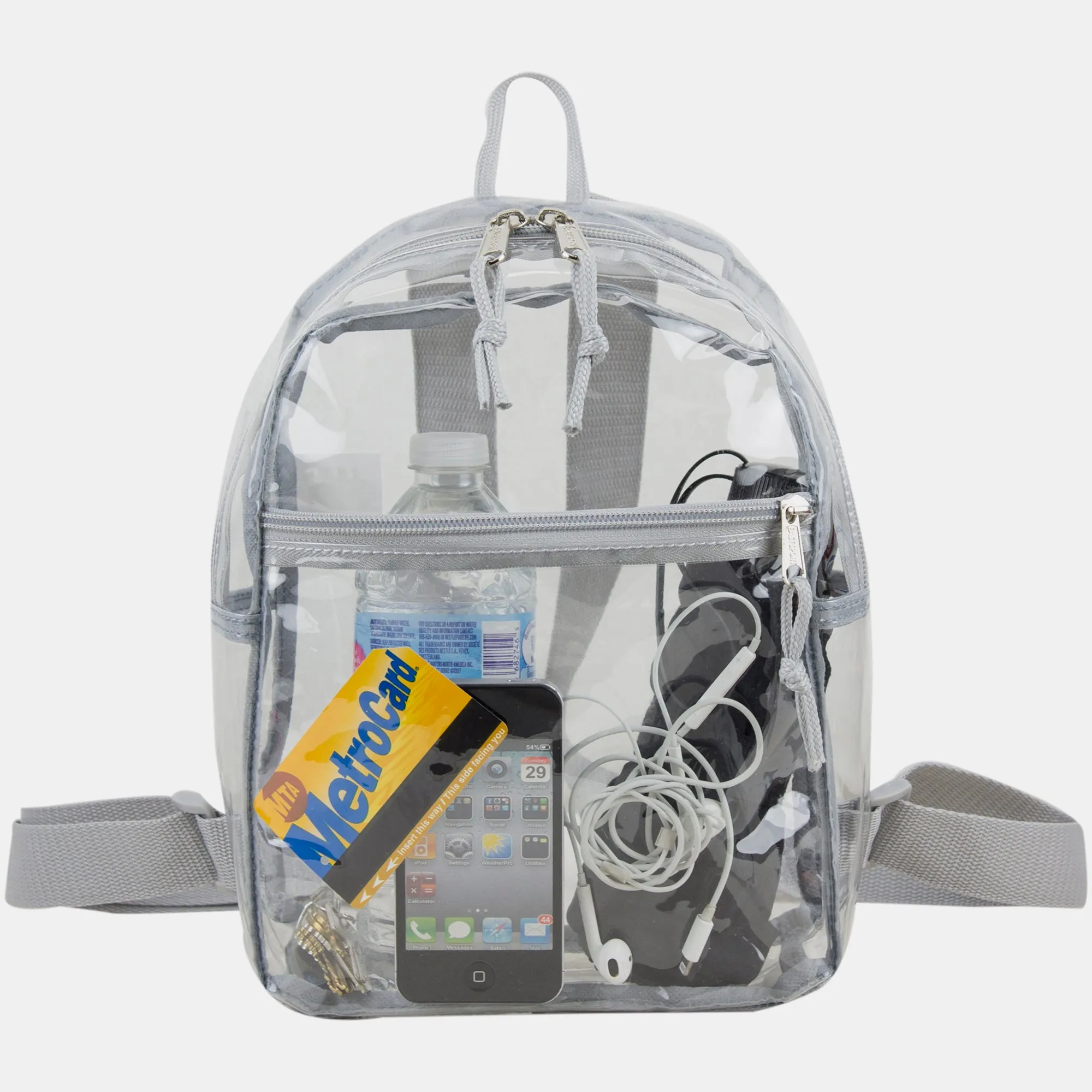 100% Transparent Clear Mini Backpack with Adjustable Straps