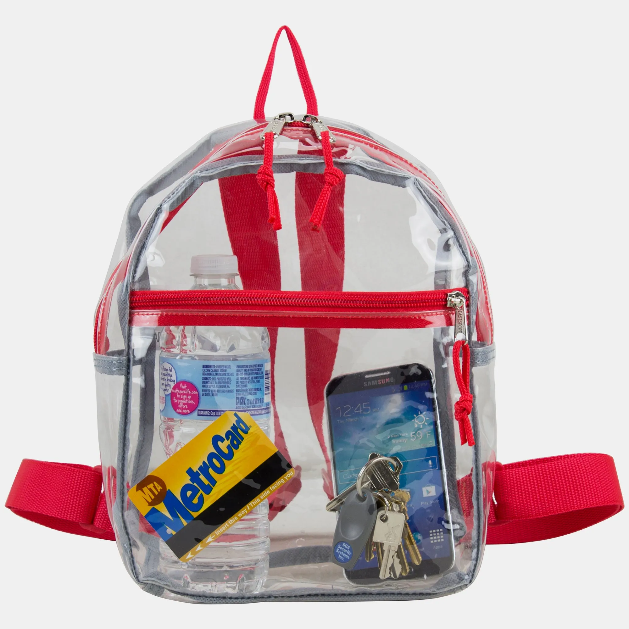 100% Transparent Clear Mini Backpack with Adjustable Straps