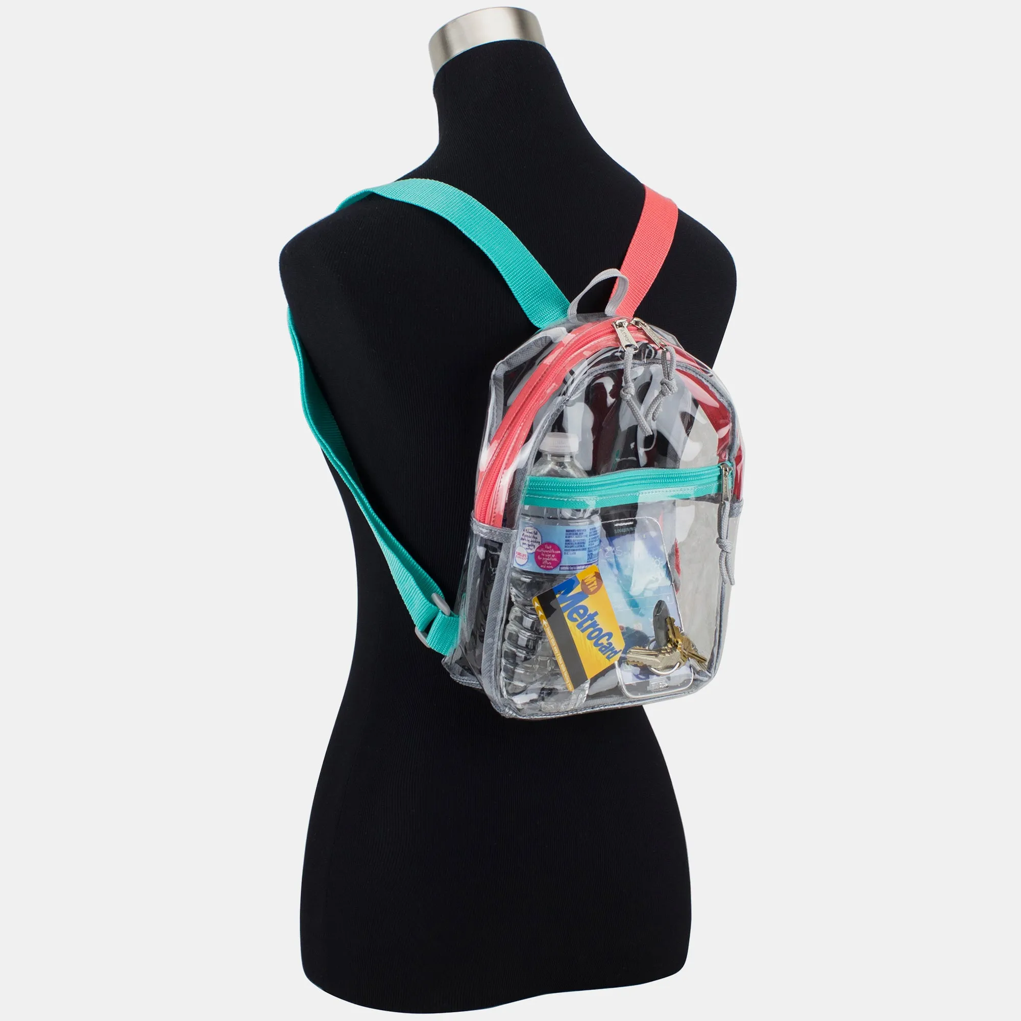 100% Transparent Clear Mini Backpack with Adjustable Straps