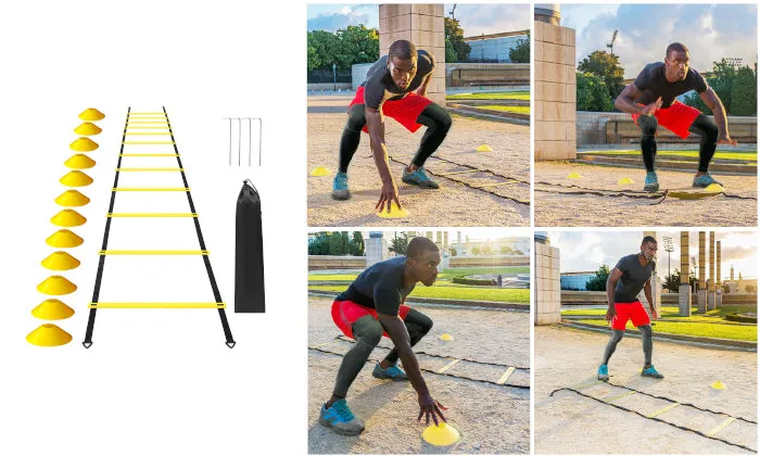 12 Rung Agility Speed Ladder Set 19.7ft