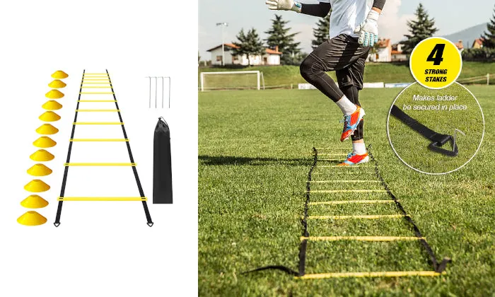 12 Rung Agility Speed Ladder Set 19.7ft