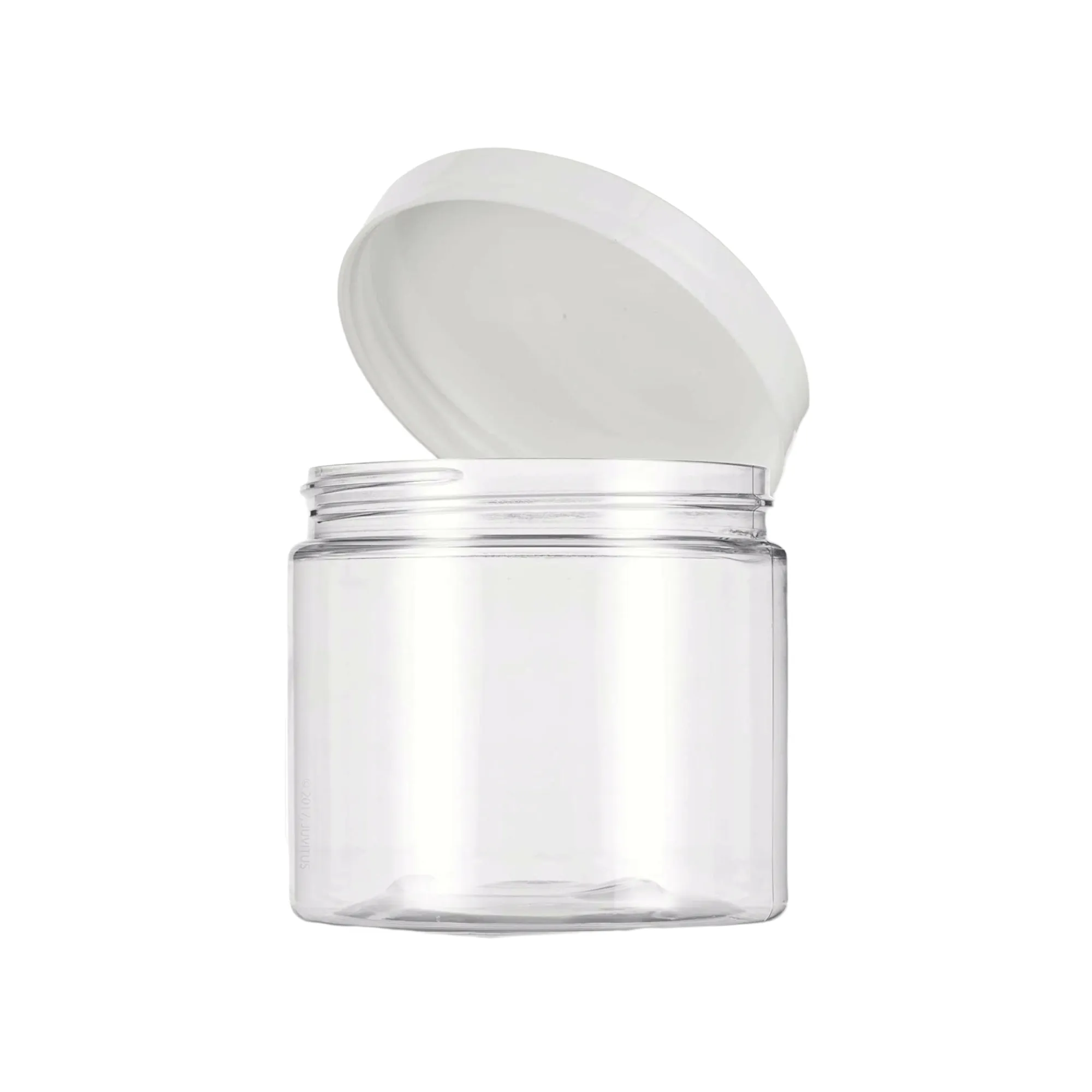 300ml PET Plastic Cosmetic Jar White Lid 8.5x6.3cm