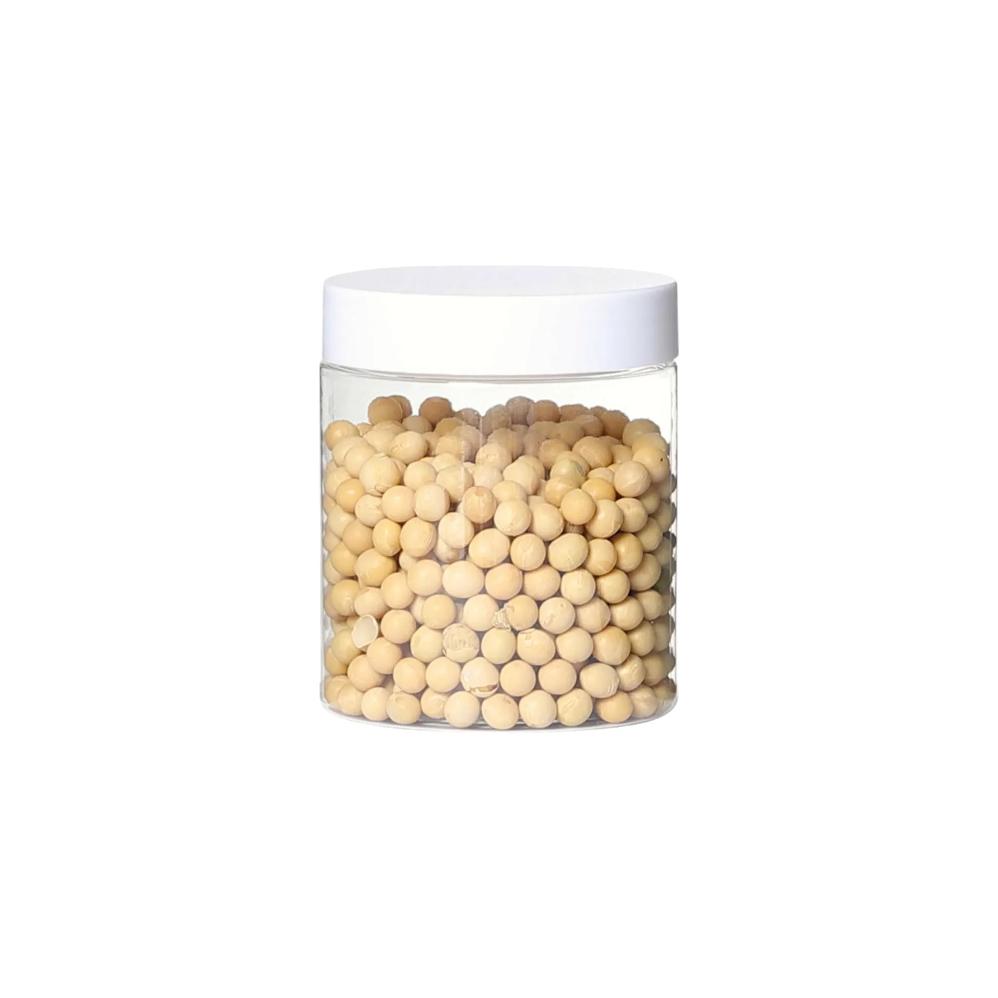 300ml PET Plastic Cosmetic Jar White Lid 8.5x6.3cm