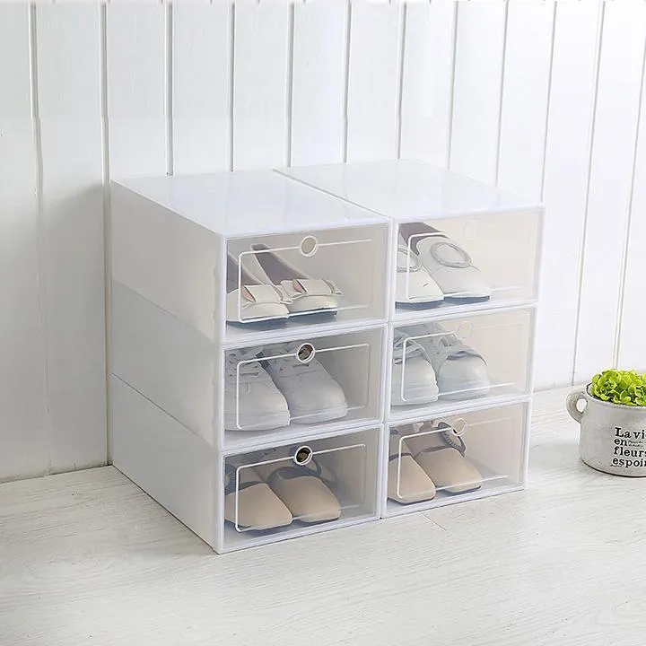 60% OFF - Storage Box & Shoe Box - Transparent shoe box dustproof storage box can be superimposed combination shoe cabinet Clamshell shoe organizer