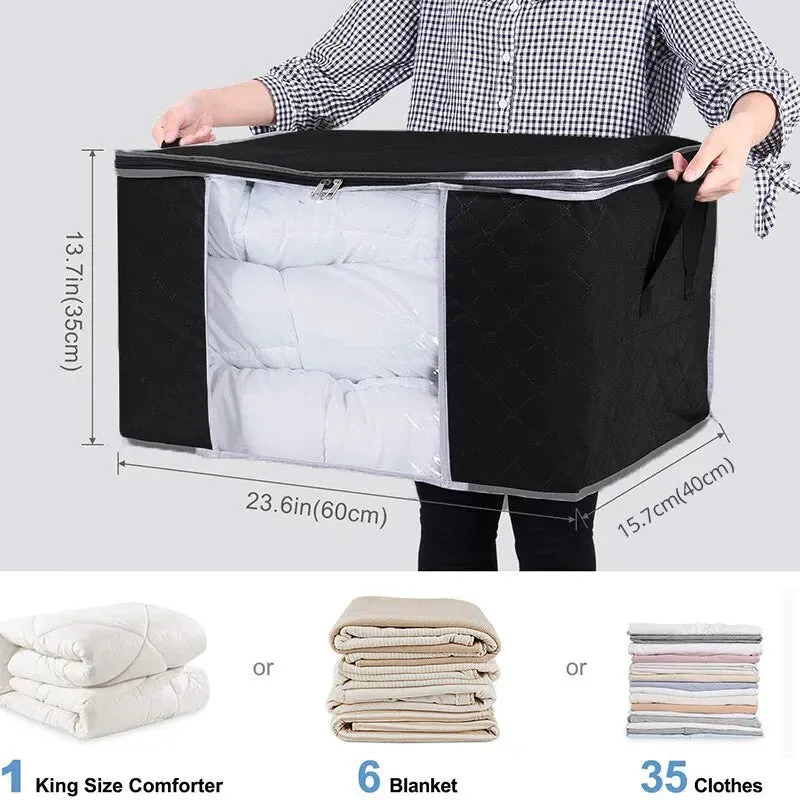 6pcs/set Clothes Storage Bags Upgraded Foldable Fabric Storage Bags Storage Containers For Organizing Bedroom