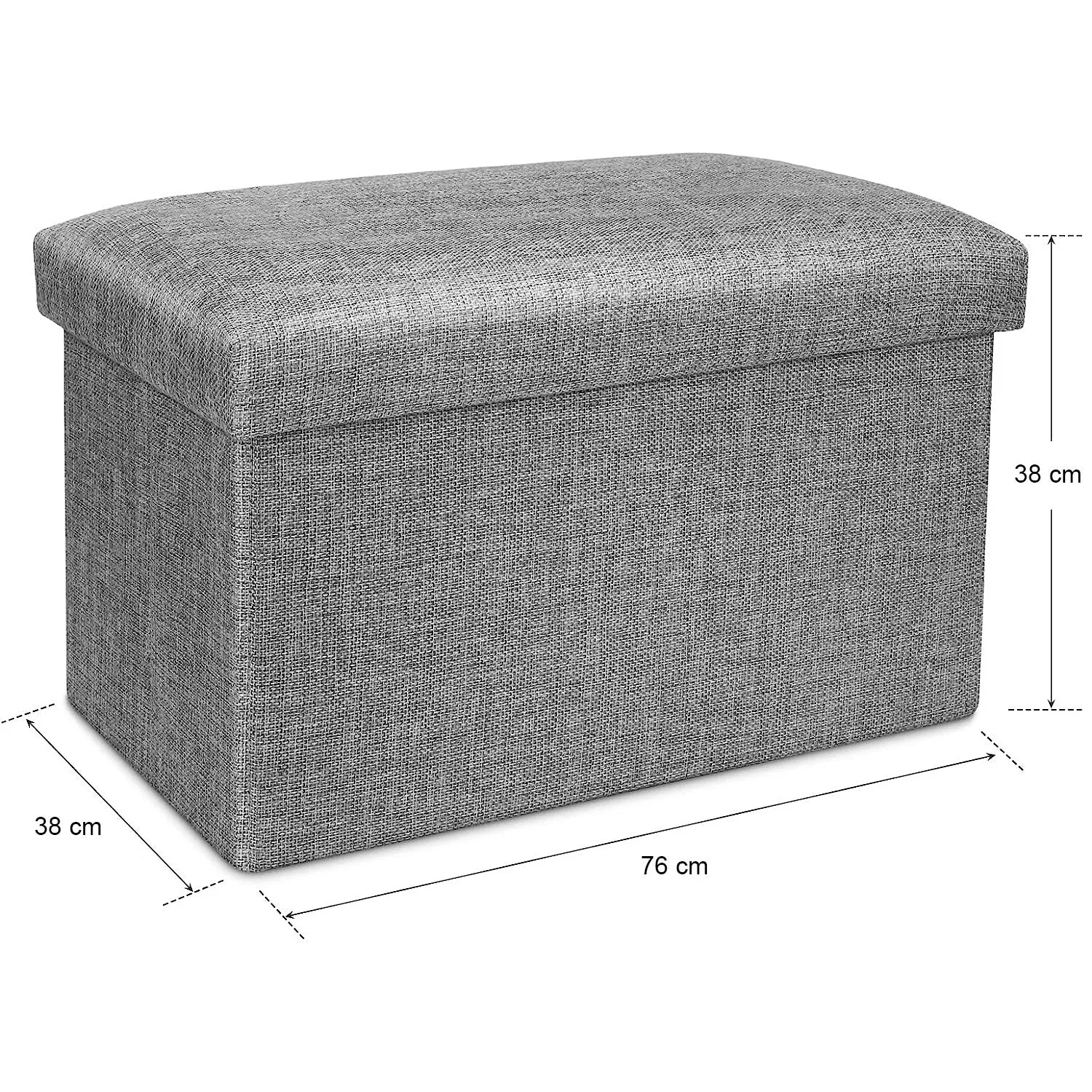 76CM Storage Ottoman Double Foot Rest-Grey