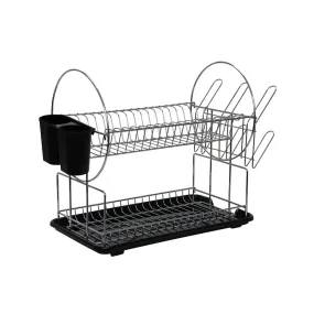 Aqua 2 Tier Dish Rack Chrome