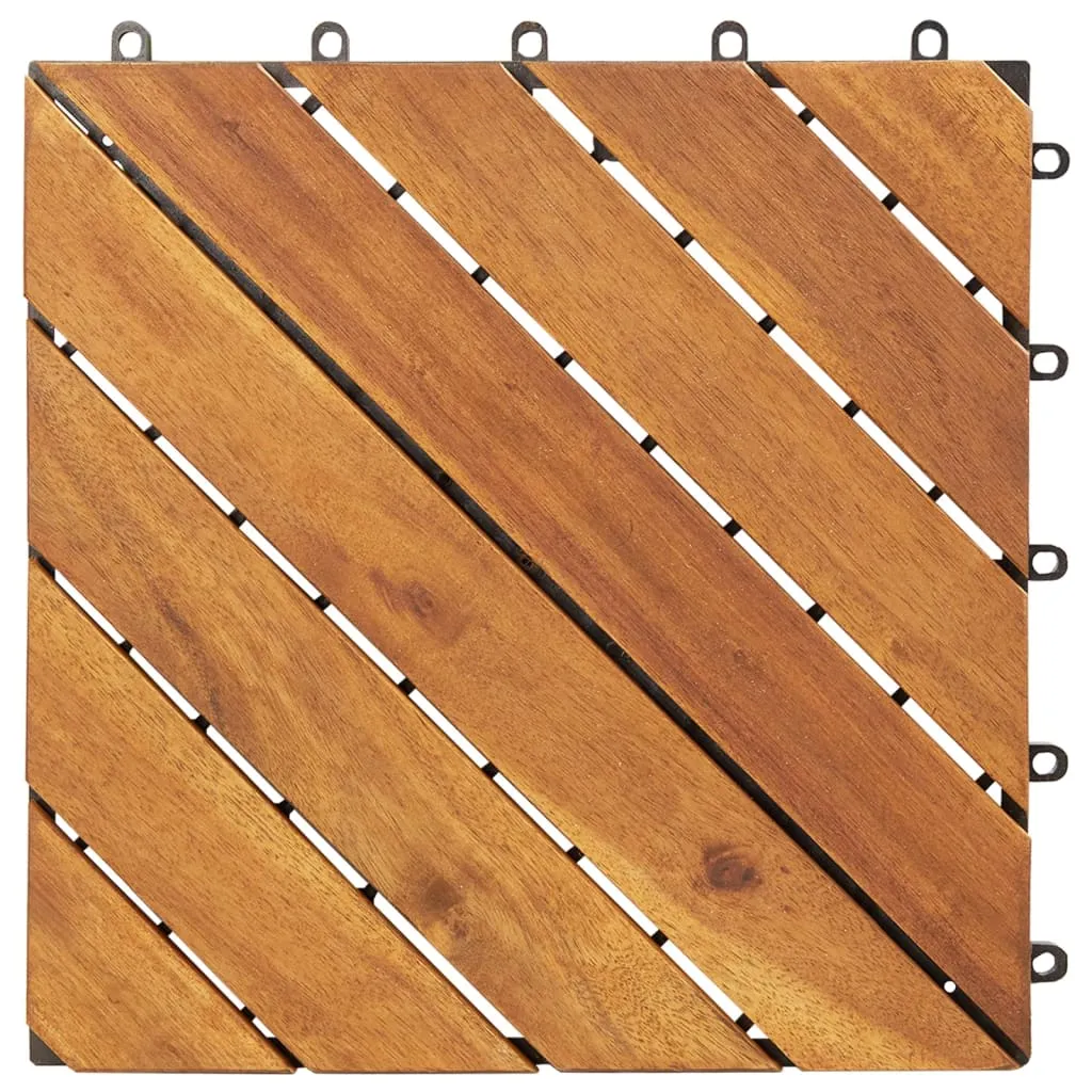 Decking Tiles 10 pcs 30x30 cm Solid Acacia Wood