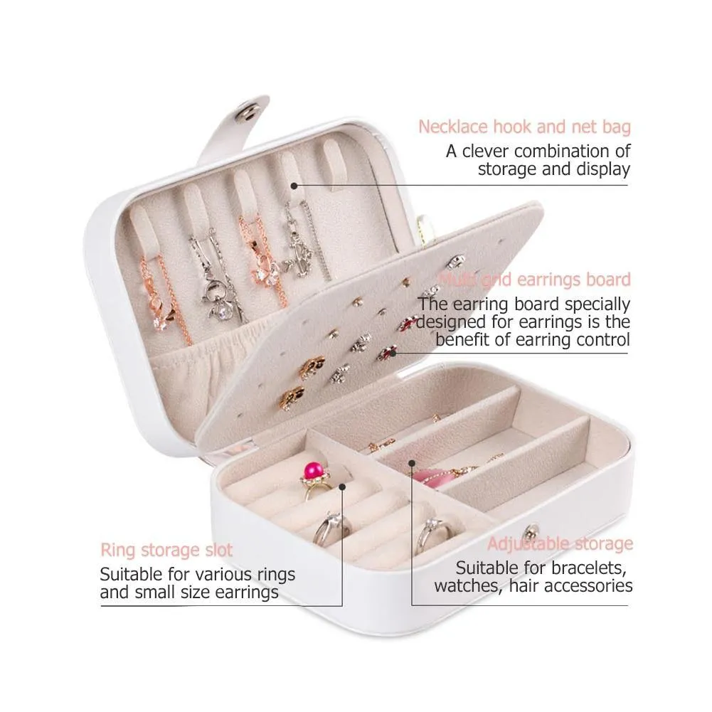 Double-Layer Leather Jewelry Organizer Box