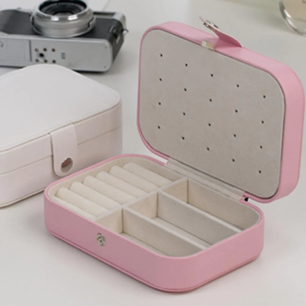 Double-Layer Leather Jewelry Organizer Box