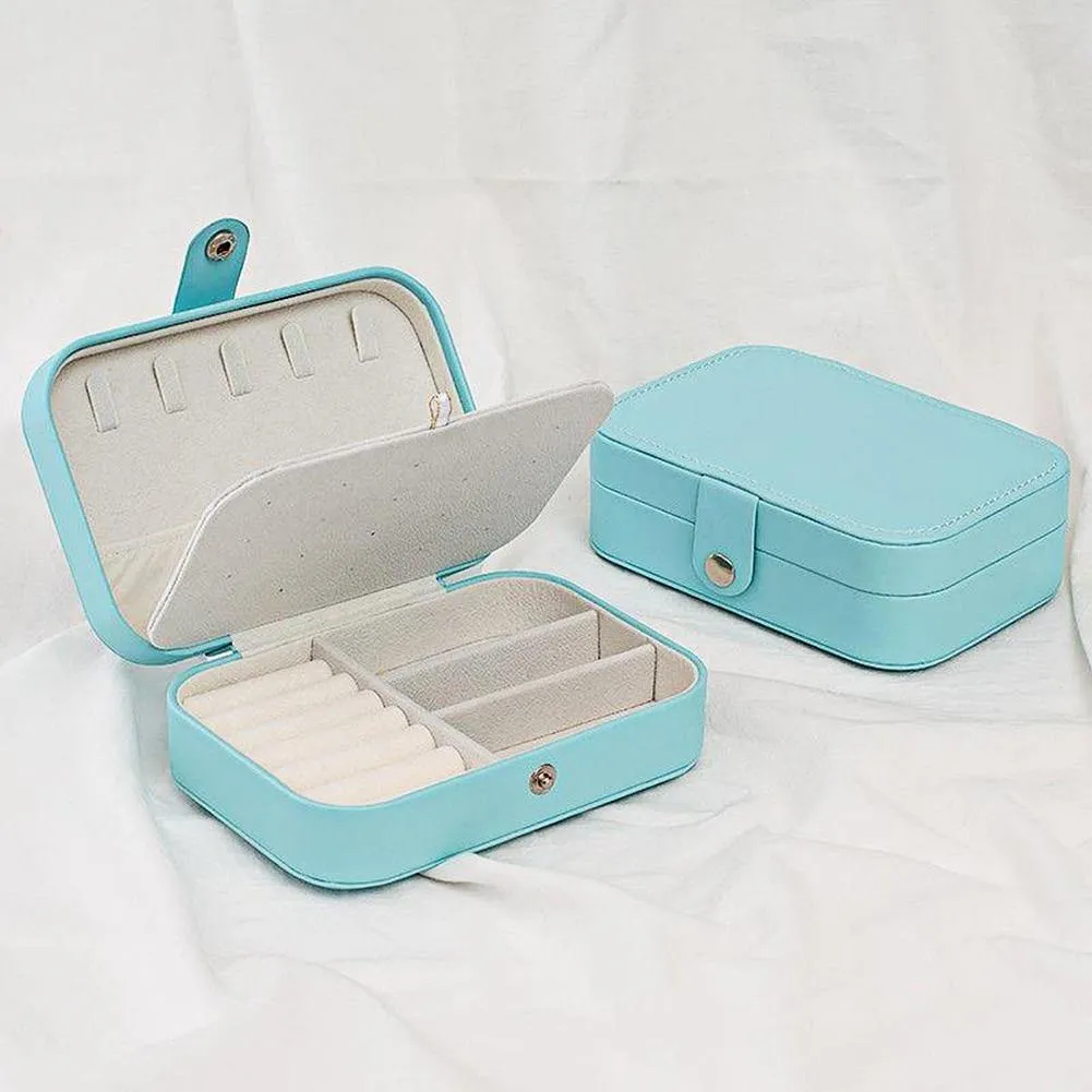 Double-Layer Leather Jewelry Organizer Box