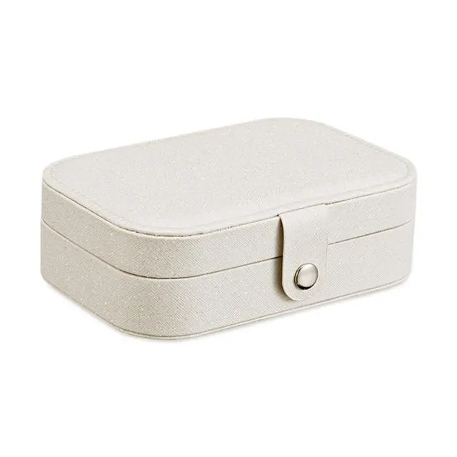 Double-Layer Leather Jewelry Organizer Box