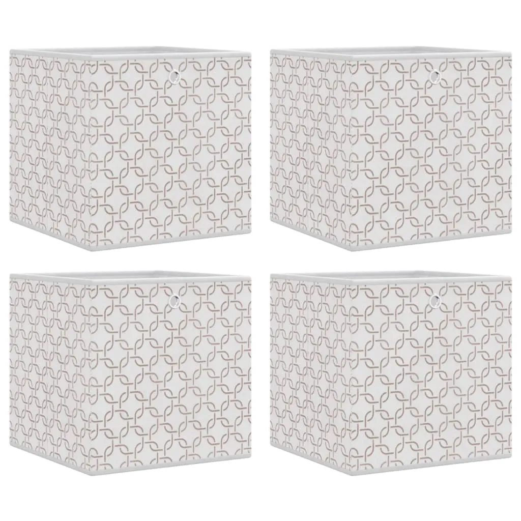 Foldable Storage Boxes 4 pcs Cream 32x32x32 cm Non-woven Fabric