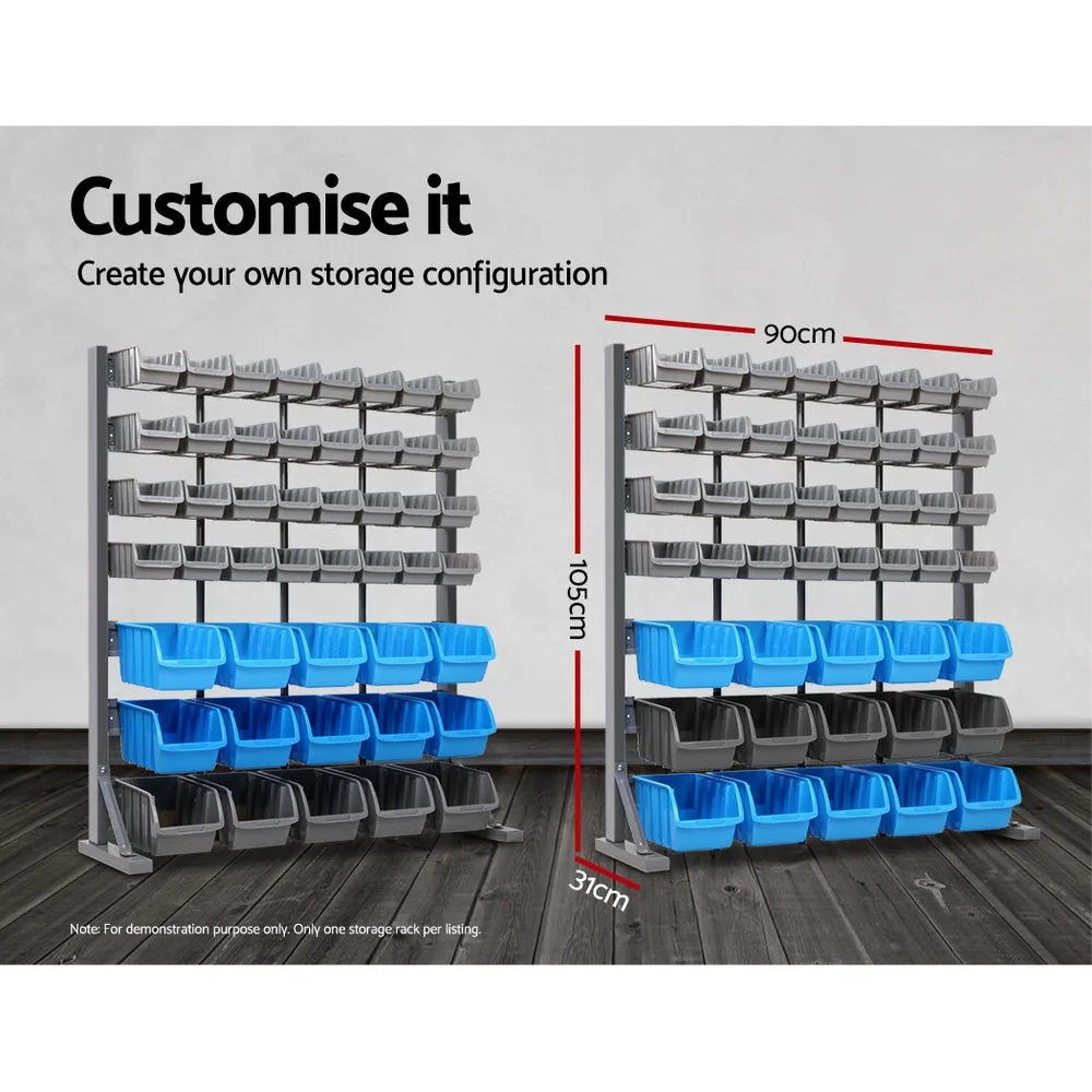 Heavy Duty 47 Bin Rack, 7 Tier Storage Shelf - Giantz