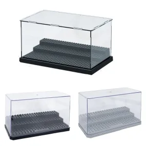 MOC  Compatible  Acrylic Display Case/Box 3 Steps Dustproof Base Plate Assembly Building Blocks Dolls Display Case Figures Storage Box Kids Toys