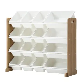 Oikiture Kids Toy Box Organiser 16 Bins Display Shelf Storage Rack Drawer