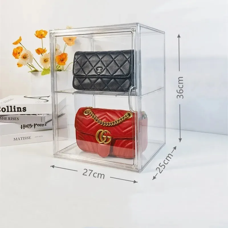 SINOTAO  -  Acrylic Storage Box Organizer for Handbag Dustproof Bag Holder Display Showcase Box