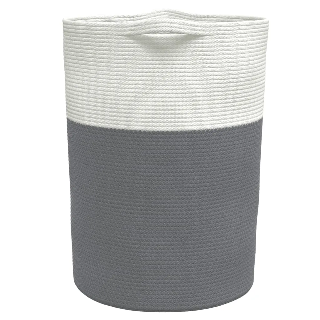 Storage Basket Grey and White Ø49x65 cm Cotton