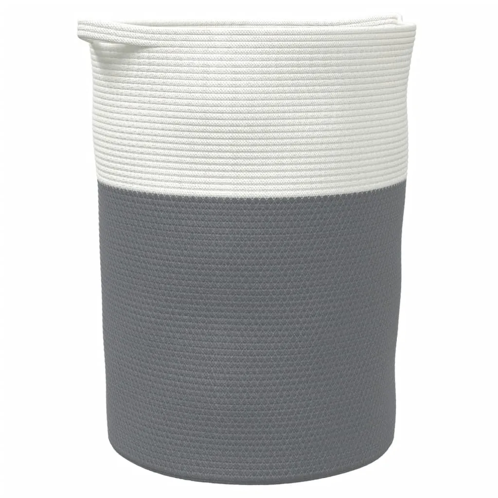 Storage Basket Grey and White Ø49x65 cm Cotton