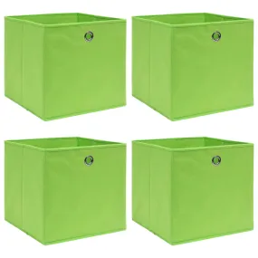 Storage Boxes 4 pcs Green 32x32x32 cm Fabric