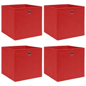 Storage Boxes 4 pcs Red 32x32x32 cm Fabric