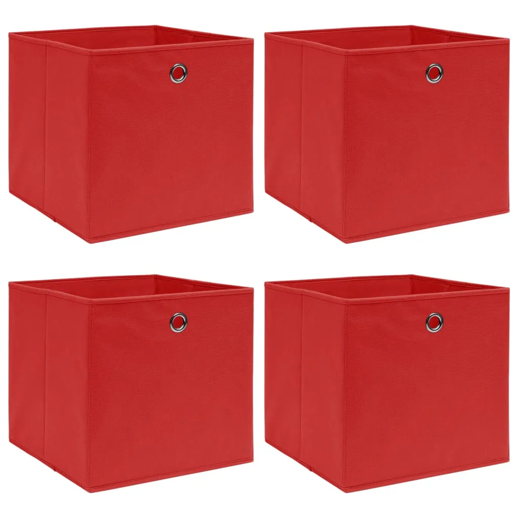 Storage Boxes 4 pcs Red 32x32x32 cm Fabric