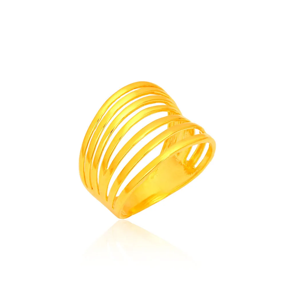 TAKA Jewellery 916 Gold Multi-Strand Open Band Ring